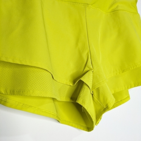 Spyder neon yellow workout exercise shorts L - Picture 5 of 9